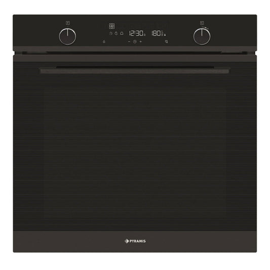 Cuptor electric Pyramis PO78094010EBL? Full Black Glass, 10 functii, clasa A, volum 78 litri, Soft Close, Cool Touch, Vap Clean, ghidaje telescopice - EpicHome.ro