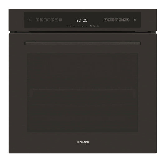Cuptor electric Pyramis PO78123010BLΜ Full Black Glass, 15 functii, clasa A, volum 78 litri, Soft Close, Cool Touch, Vap Clean, Child Lock - EpicHome.ro
