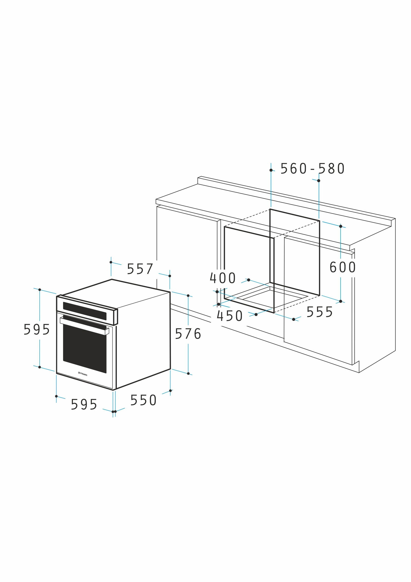 Cuptor electric Pyramis PO78123010BLΜ Full Black Glass, 15 functii, clasa A, volum 78 litri, Soft Close, Cool Touch, Vap Clean, Child Lock - EpicHome.ro