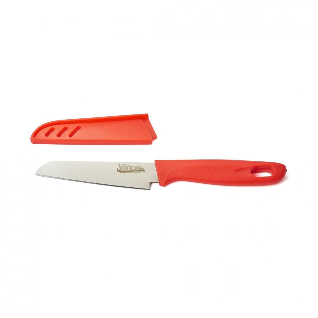 Cutit  Cu Teaca  9.5 Cm, Rosu - EpicHome