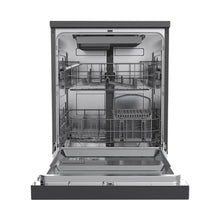 Masina de spalat vase Pyramis DWL 60FS Black, 14 Seturi, 7 programe, Clasa D, Power wash, Half load, Aquastop, Auto open, Child lock, 60 cm