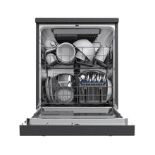 Masina de spalat vase Pyramis DWL 60FS Black, 14 Seturi, 7 programe, Clasa D, Power wash, Half load, Aquastop, Auto open, Child lock, 60 cm