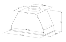 Hota total incorporabila Pyramis Turbo ERN, 70 cm, 1 motor, 760m³h, electronic Soft Touch control, Timer