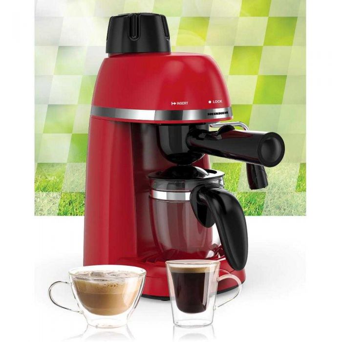Espressor manual Heinner KOPY 350RD, 800 W, 0.24 L, 3.5 bar, Rosu - EpicHome