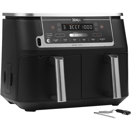 Friteuza cu aer cald Ninja Foodi Max Dual Zone AF451EU, 2470 w, sistem smart cook, 9.5 l, 2 sertare, 6 functii, negru - EpicHome