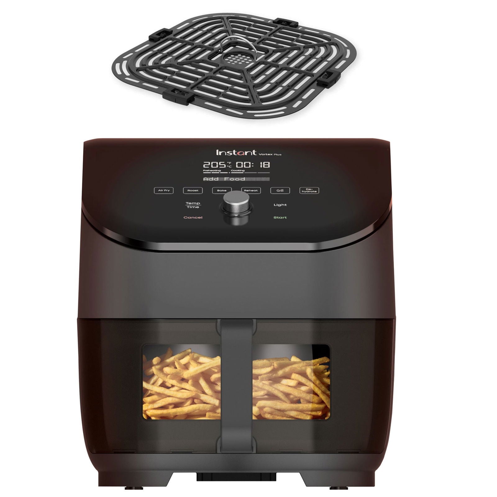 Friteuza cu aer cald, fara ulei, Instant Vortex Plus 6 Clear Cook, Ecran digital, Cos detasabil, 6 functii de gatire, Capacitate 5.7 litri, 1700W - EpicHome