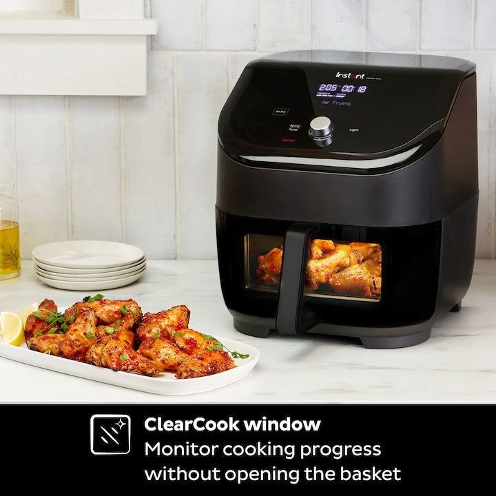 Friteuza cu aer cald, fara ulei, Instant Vortex Plus 6 Clear Cook, Ecran digital, Cos detasabil, 6 functii de gatire, Capacitate 5.7 litri, 1700W - EpicHome