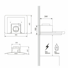 Hota decor Pyramis MD Elegant, 1 motor, butoane pivotante, 403m³h - EpicHome.ro