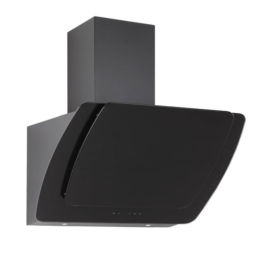 Hota decor Pyramis MISTERO, 1 motor turbo, full black glass, 586m³h - EpicHome.ro