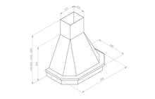 Hota decor Pyramis Rustic Chimney CHR117N, 1 motor turbo, 60cm, lemn natur, 440m³h - EpicHome.ro