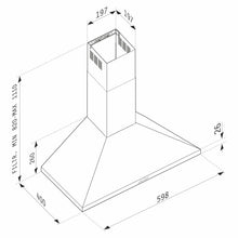 Hota decor Pyramis Square Plus Chimney, 1 motor turbo, Inox, control electronic, 600m³h - EpicHome.ro