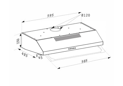 Hota traditionala Pyramis ATCG2, 2 motoare, 297m³h, 60cm - EpicHome.ro