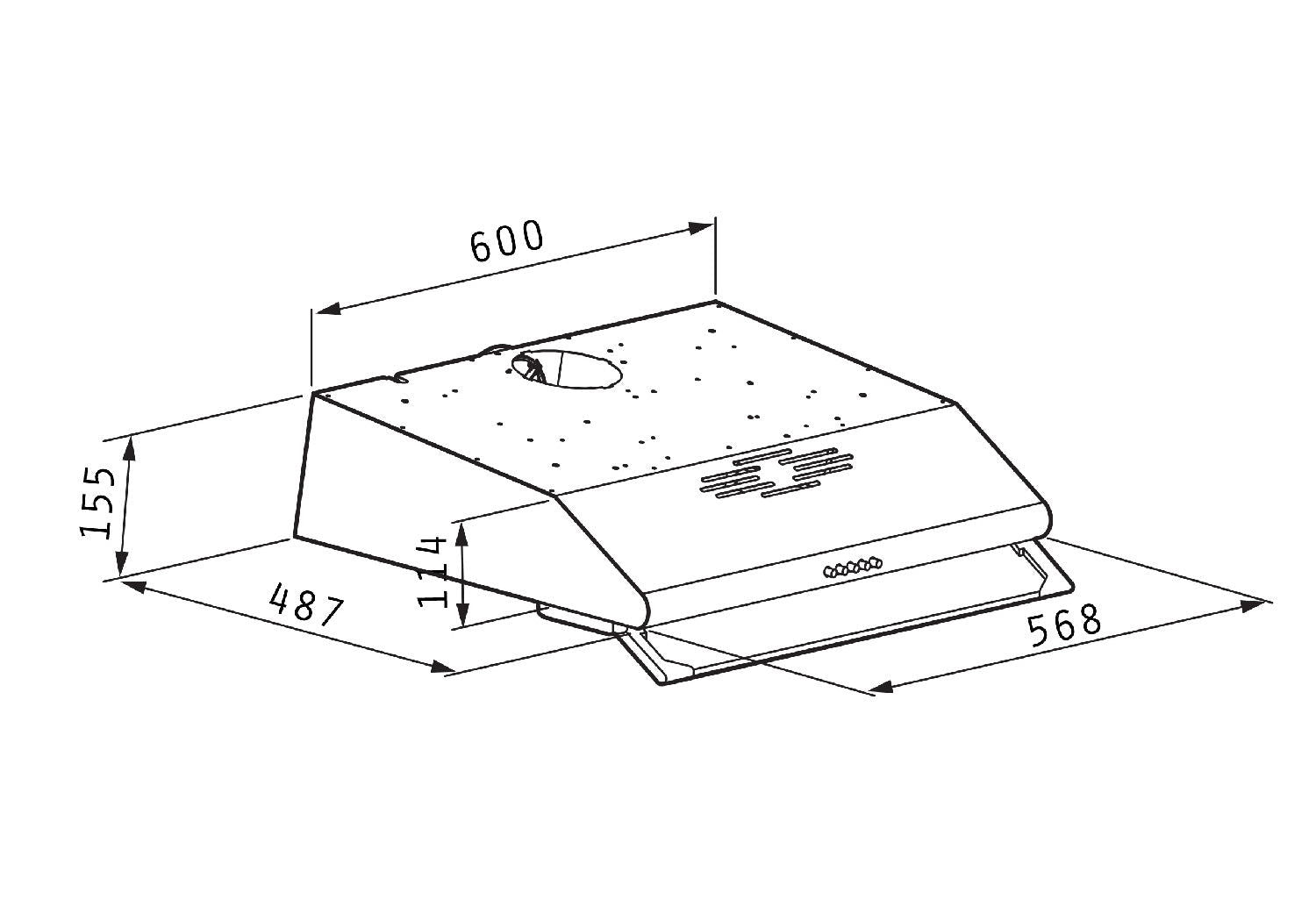 Hota traditionala Pyramis ST1, 1 motor, 176m³h, 60cm - EpicHome.ro