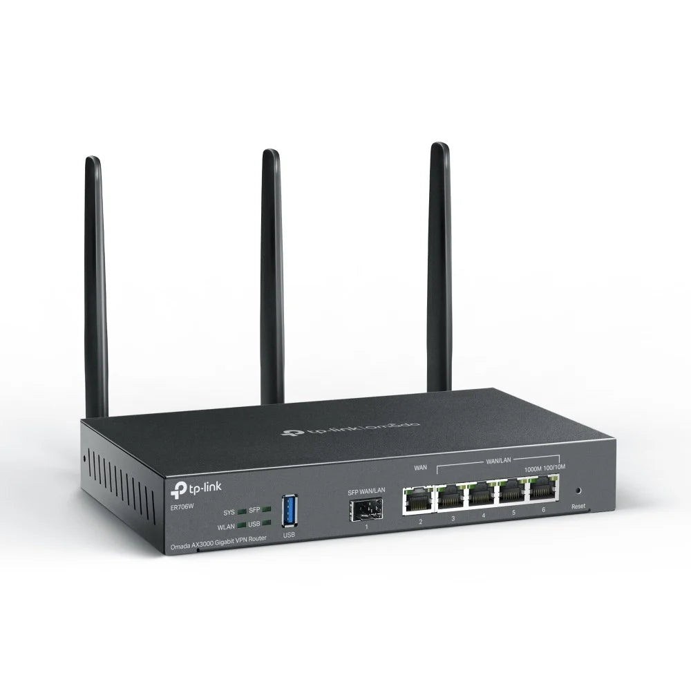 Router Wireless TP-Link Omada ER706W, VPN Wi-Fi 6 AX3000 Multi-WAN