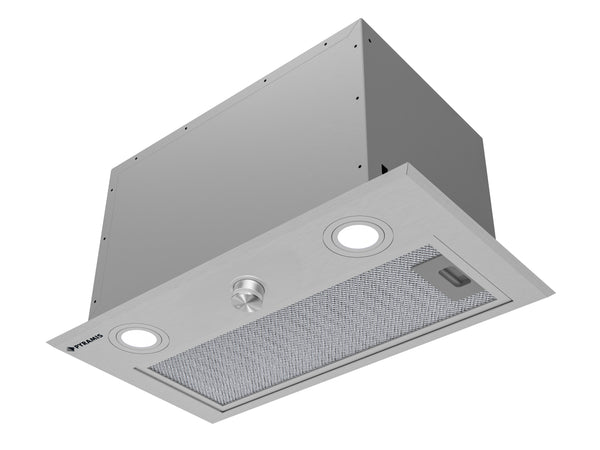 Hota total incorporabila Pyramis MD Inox Knob, 1 motor, putere de absorbtie maxima 618mc/h, 52cm