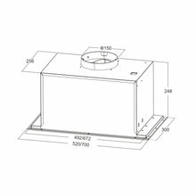 Hota total incorporabila Pyramis MD, 1 motor, putere de absorbtie maxima 618mc/h, 52cm, Touch control, finisaj inox