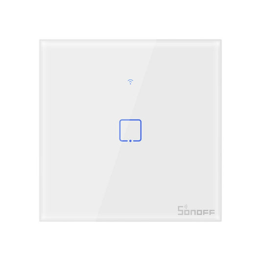 Intrerupator inteligent cu touch Sonoff T1 EU TX, Wireless + RF 433, 1 canal, compatibil iOS Android, Amazon Alexa Google Assistant, sticla, Alb - EpicHome