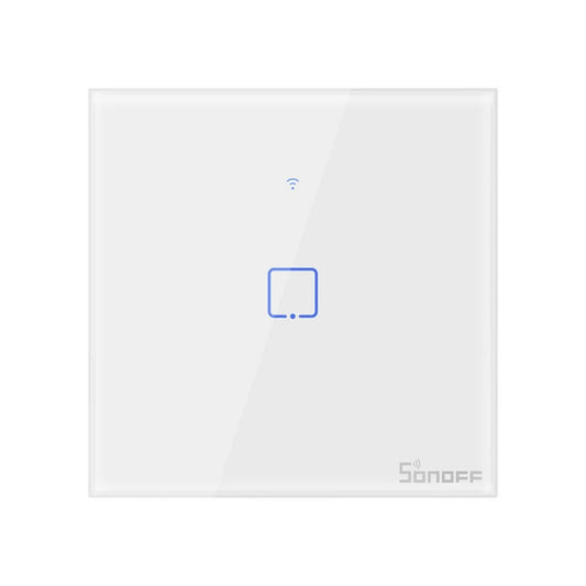 Intrerupator smart Sonoff T0EU1C TX, Wireless, cu touch, 1 canal, sticla, Alb - EpicHome.ro