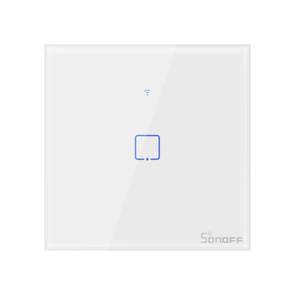 Intrerupator smart Sonoff T0EU1C TX, Wireless, cu touch, 1 canal, sticla, Alb - EpicHome.ro
