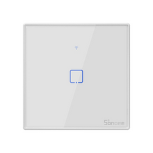 Intrerupator smart Sonoff T2EU1C TX, Wireless, 1 canal, cu touch, sticla, Alb, cu bordura - EpicHome.ro