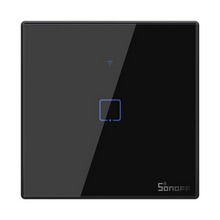 Intrerupator smart Sonoff T3EU1C TX, Wireless + RF 433, 1 canal, cu touch, sticla, Negru - EpicHome.ro