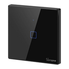 Intrerupator smart Sonoff T3EU1C TX, Wireless + RF 433, 1 canal, cu touch, sticla, Negru - EpicHome.ro