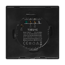 Intrerupator smart Sonoff T3EU1C TX, Wireless + RF 433, 1 canal, cu touch, sticla, Negru - EpicHome.ro