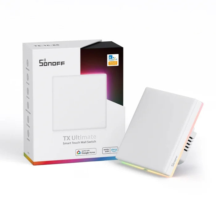 Intrerupator smart Sonoff T5-1C-86, Wireless cu full touch (1 canal), lumina LED 5A/1200W - EpicHome.ro
