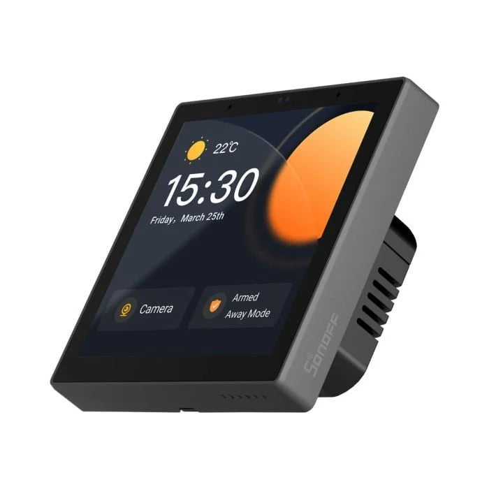Intrerupator smart cu touch si functie termostat Sonoff NS Panel PRO, Wireless, negru - EpicHome.ro