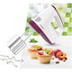 Mixer de mana Heinner HM-400BG, 400W, 2 teluri si 2 carlige din inox, 6 viteze, turbo, Alb/burgundy - EpicHome