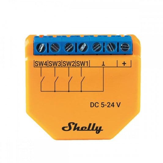 Modul Wi-fi Pentru Activarea Scenelor Shelly Plus I4 - DC, 4 Canale, Compatibil Cu Amazon Alexa Si Google Assistant - EpicHome
