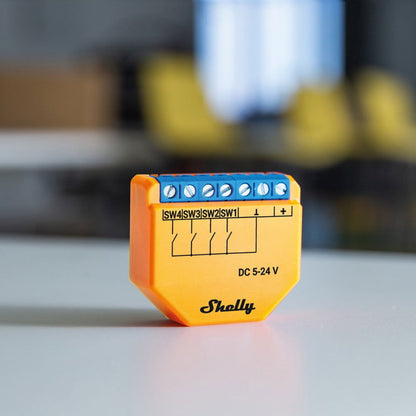 Modul Wi-fi Pentru Activarea Scenelor Shelly Plus I4 - DC, 4 Canale, Compatibil Cu Amazon Alexa Si Google Assistant - EpicHome