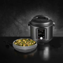Multicooker Instant Pot Pro 8, 7.6L, 1200~1400W, 10 functii, Vas interior aplatizat din inox cu manere, 11 sisteme de siguranta, Gratar multifuncțional, Garnitura extra (Negru) - EpicHome