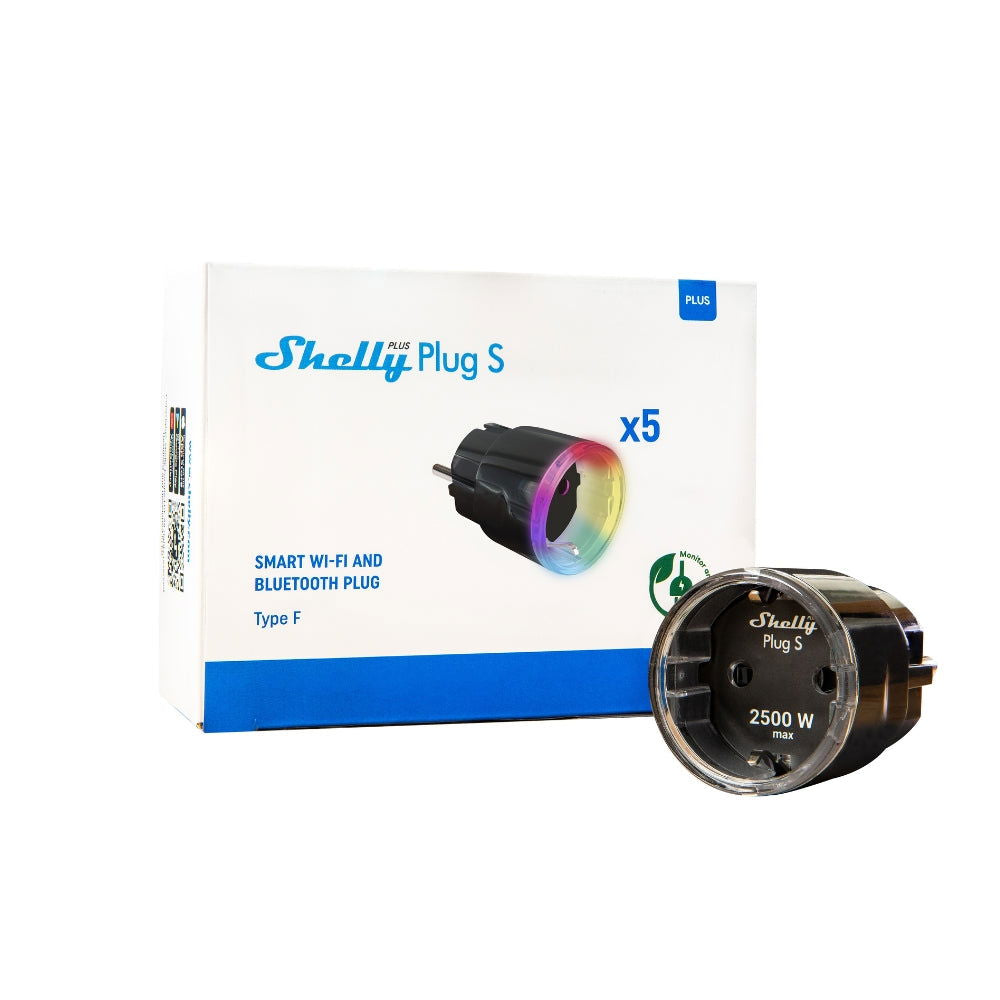Pachet 5 prize smart Shelly Plus Plug S, Wi-Fi, cu monitorizare consum - EpicHome.ro