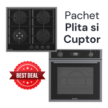 Pachet PROMO Pyramis plita pe gaz 8080 + cuptor electric 60IN 8080 PVD Gun metal - EpicHome