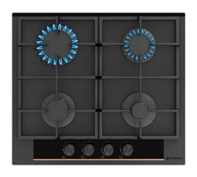 Plita gaz Pyramis 2082 Copper Line Black Glass Matt - EpicHome
