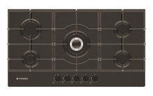 Plita gaz Pyramis 5.90 Black Glass, Wok, gratare fonta, 90x51 cm - EpicHome.ro