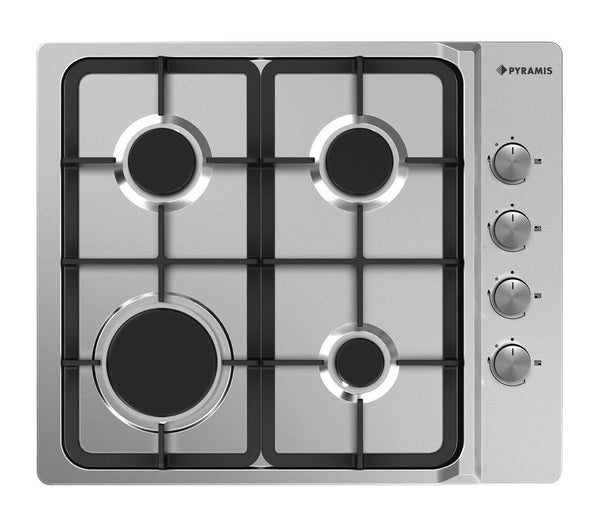 Plita gaz Pyramis 60PG 620, Inox, gratare fonta, 59x50 cm - EpicHome.ro