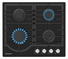 Plita gaz Pyramis 60PG 65.01.02.03 Glass, gratare fonta, 60x51,5 cm - EpicHome.ro