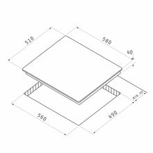 Plita gaz Pyramis PG60V 4G40 4002, Inox, gratare emailate, 58x51 cm - EpicHome.ro