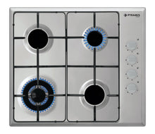 Plita gaz Pyramis Smartline SH 740, Inox, Wok, Gratare emailate, 59x52 cm - EpicHome.ro
