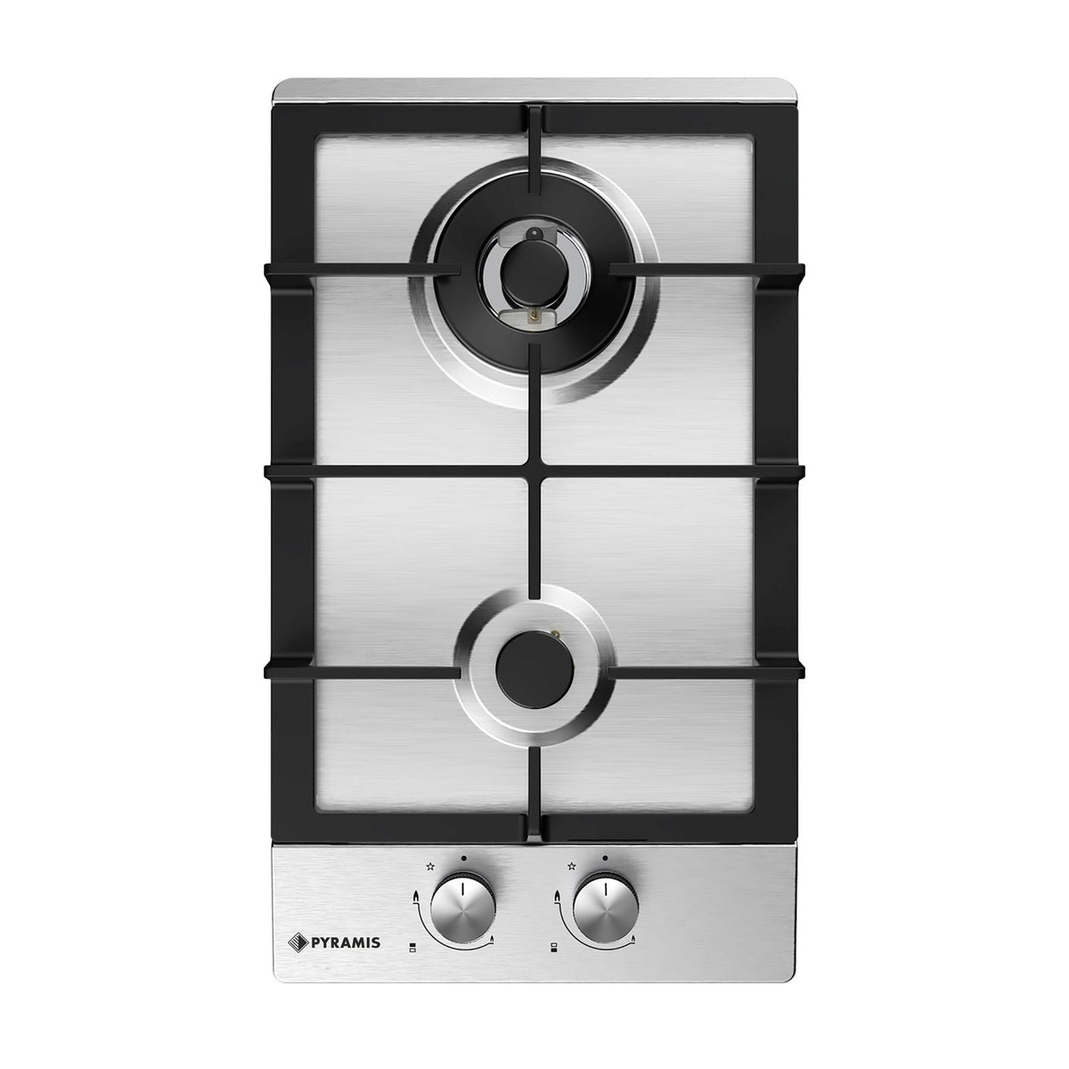 Plita gaz Pyramis domino 60PG 330, Inox, Wok, gratare fonta, 30x52 cm - EpicHome.ro