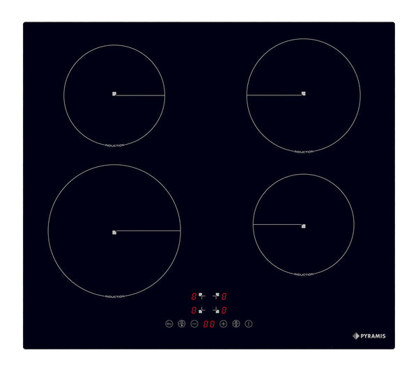 Plita inductie Pyramis PHI62430FMB Black Glass, 4 zone de gatit, Power Management, 9 trepte de putere, 59x52 cm - EpicHome.ro