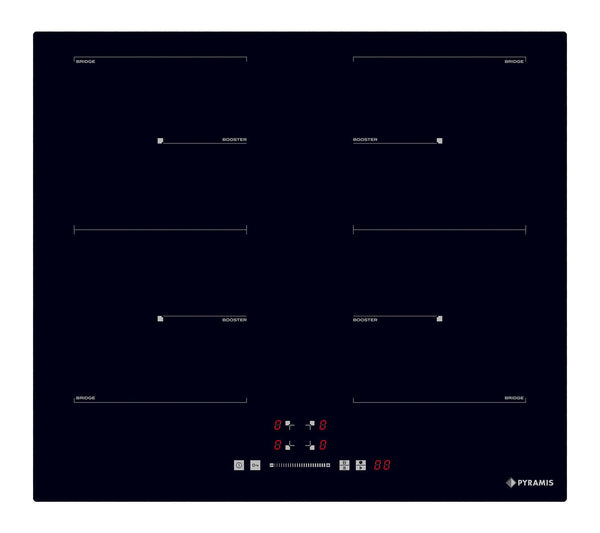 Plita inductie Pyramis PHI63432FMB Slider Touch Control, 4 zone de gatit, 2 zone Bridge, 9 trepte de putere, 59x52 cm - EpicHome.ro