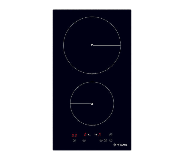 Plita inductie domino Pyramis PHI32230FMB Black Glass, 2 zone de gatit, Booster, 9 trepte de putere, 29x52 cm - EpicHome.ro