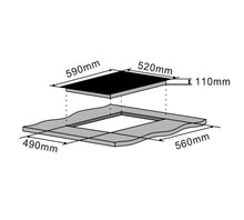 Plita mixta Pyramis 2+2 Gaz & Inductie, sticla neagra, 9 trepte de putere, 59x52 cm - EpicHome.ro
