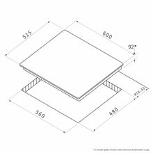 Plita pe gaz Pyramis 2.0 Wok HONEY Comb Black Glass, gratare fonta, 60x51,5 cm - EpicHome