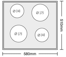 Plita vitroceramica Pyramis Ecoline 60BCBC, 2 zone de gatit, 9 trepte de putere, 58x51 cm - EpicHome.ro