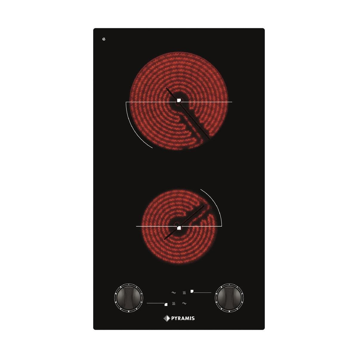 Plita vitroceramica domino Pyramis PHC31233FMB Black Glass, 2 zone de gatit, 9 trepte de putere, 29x51 cm - EpicHome.ro
