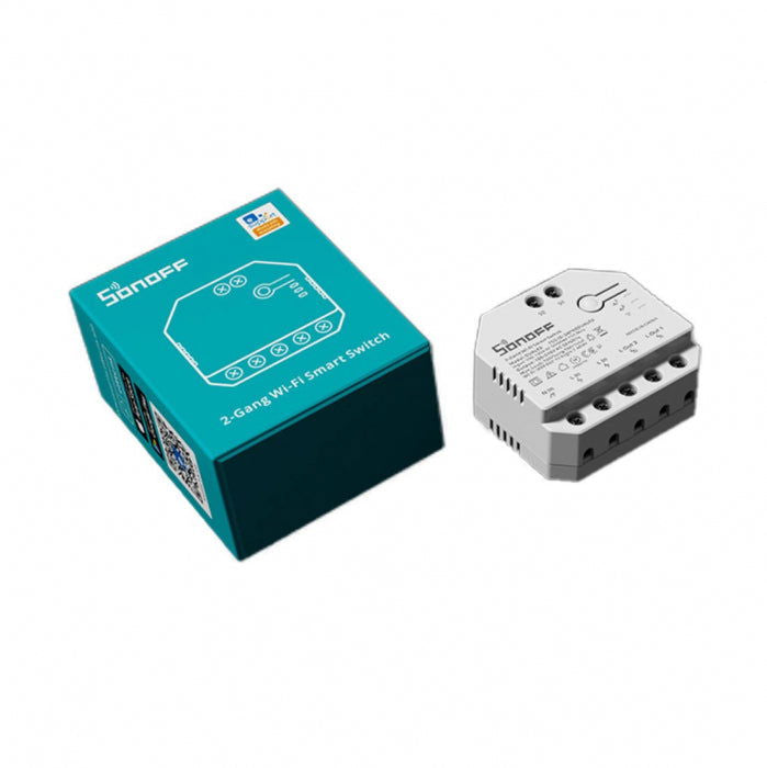 Releu smart Sonoff Dual R3 Lite, Wireless, 2 canale, Alb - EpicHome.ro